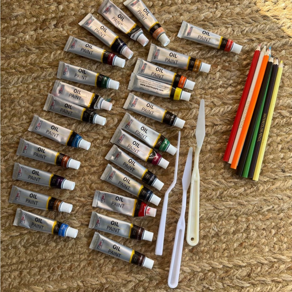 Oil paints & watercolor pencils